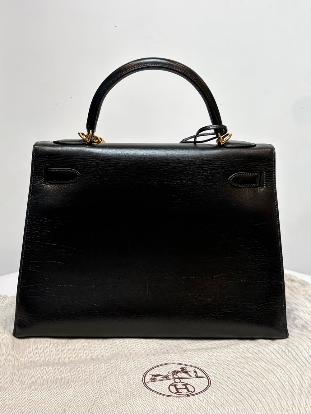 Hermes VTG Kelly 32 Box Leather Sellier,new Gold Hrdware, refurbished@Hermes spa - Picture 4 of 16